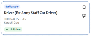 Apply job for army staff driver